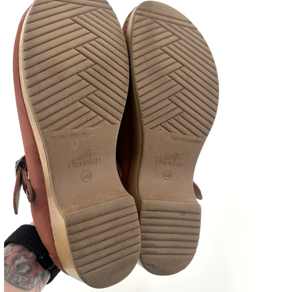 Dansko Womens Berry Cinnamon Nubuck Burnished Leather Clogs Size 40/US 9.5 Retro - Picture 9 of 11